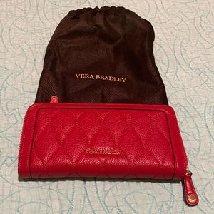 EUC Vera Bradley Authentic Leather Red Wallet